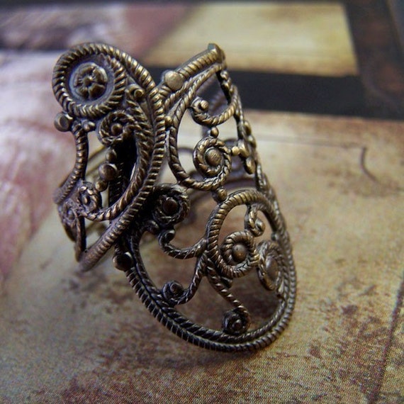 Paisley Tattoo Filigree Ring From 1ofmykind