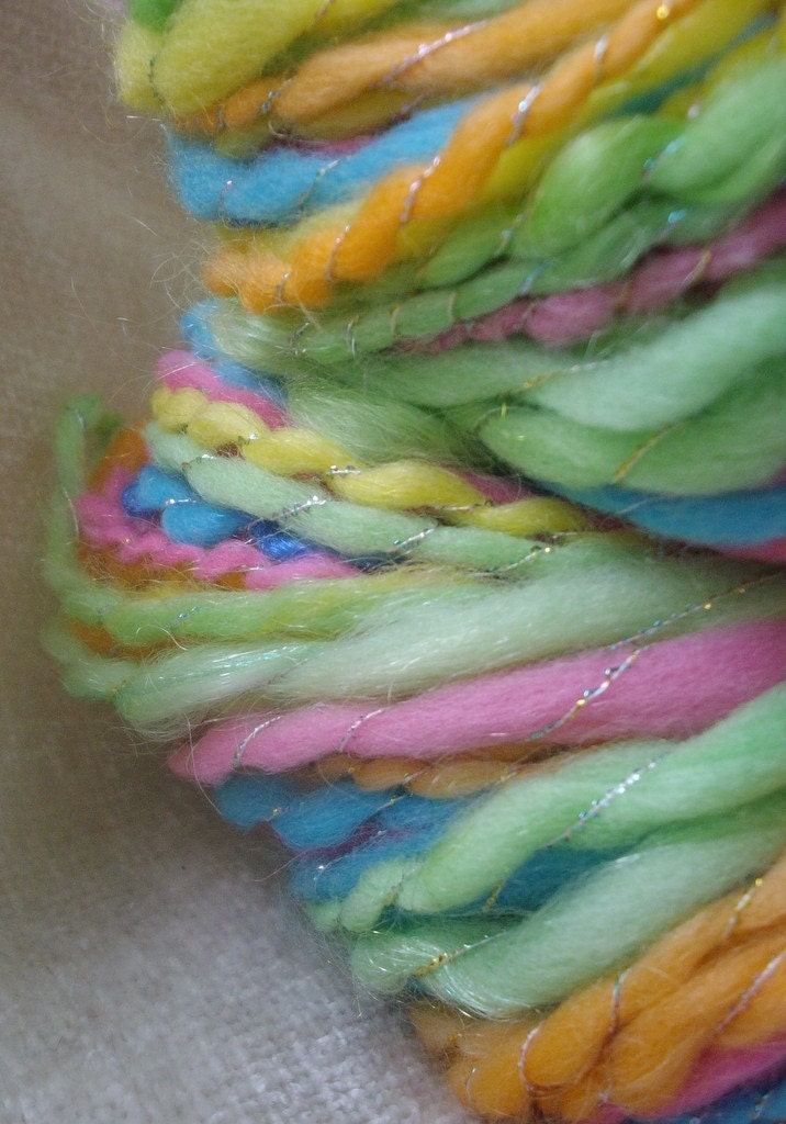 Handspun Yarn - Happy Sparkly Rainbows