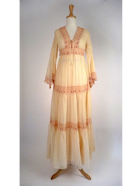 Beautiful Hippie Renaissance Wedding Dress Boho Gown From lightyearsvintage