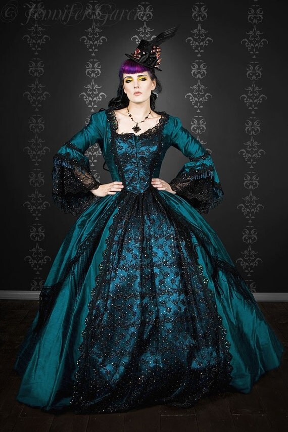 Gothic Marie Antoinette Peacock Fantasy Gown Costume Custom