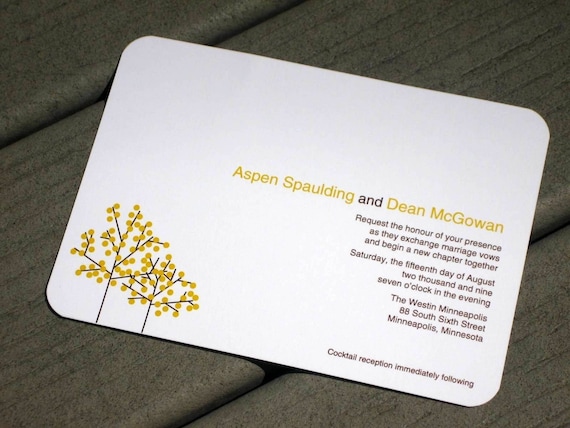 Aspen Wedding Invitation Sample Set From StelieDesigns