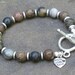 Paint Brush Jasper Toggle Bracelet - Earthtones - Gray - Chocolate Brown - Grey