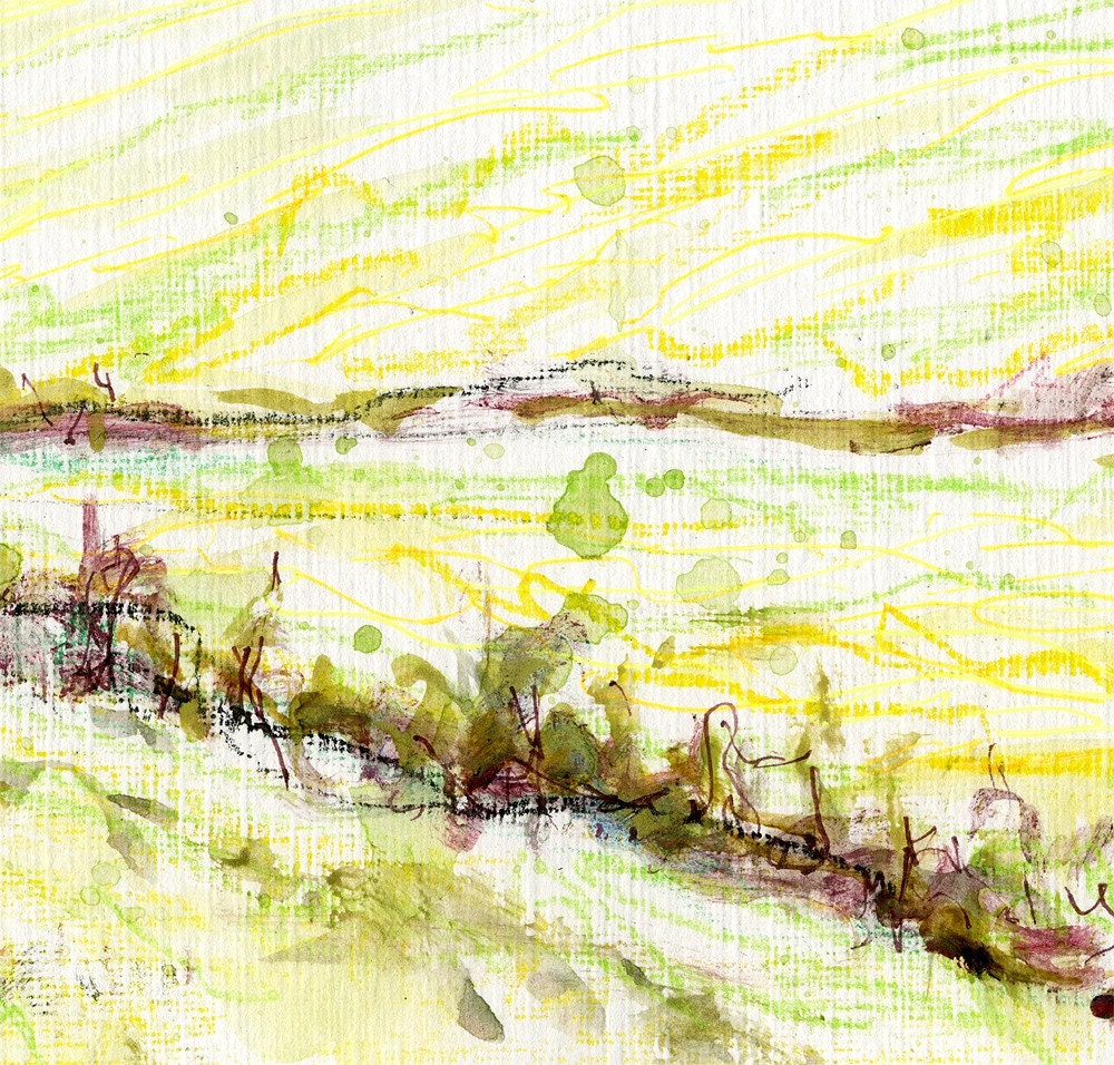 A quick sketch of East Midlands countryside (UK), 8 x 6 inches
