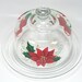 Beautiful Red Poinsettia Hand Painted Cheese Dome Plate Server