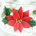 Beautiful Red Poinsettia Hand Painted Cheese Dome Plate Server