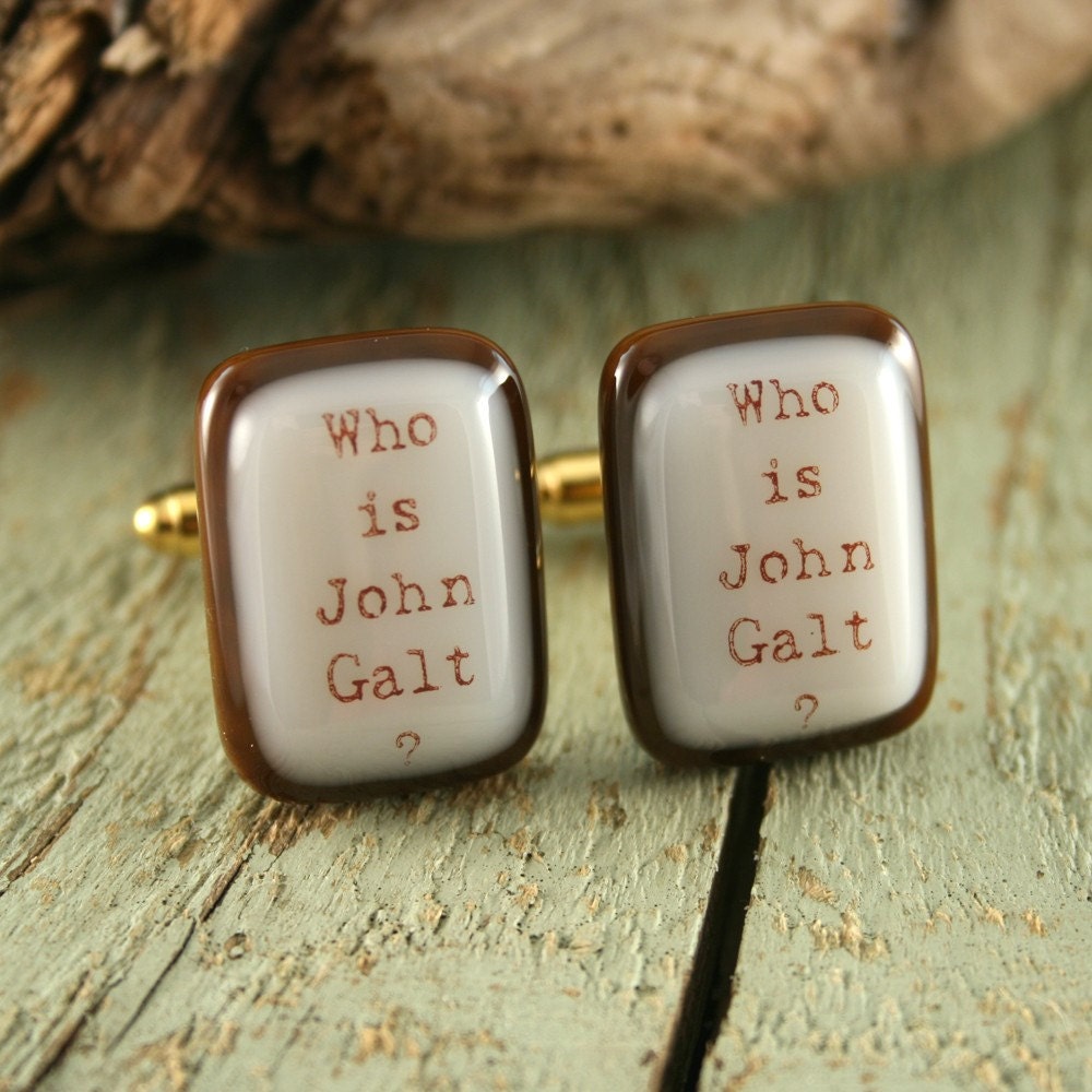 Who Is John Galt Fused Glass Cuff Links
