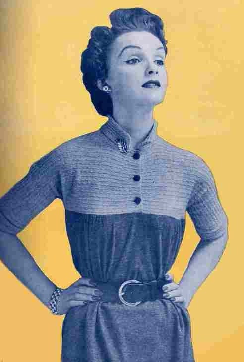 1950s Dress Vintage Knitting and Sewing Pattern pdf