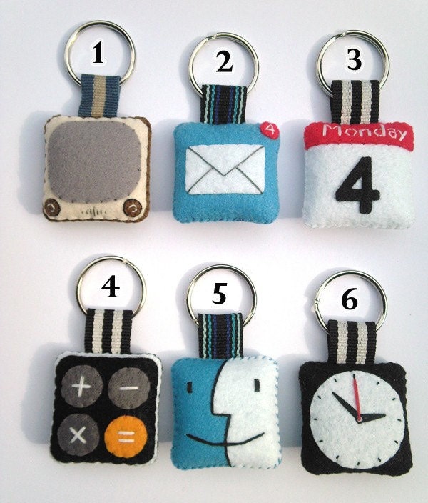 iPhone icon Felt Keychain ( Set of 3 )