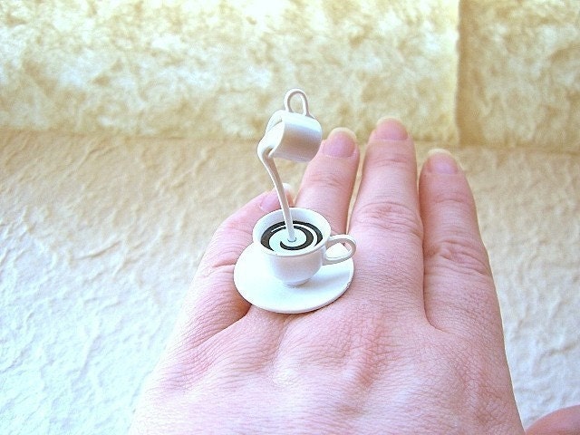 Kawaii Cute Japanese Floating Ring - Coffee  With Cream