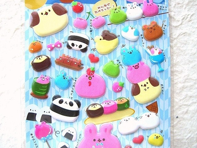 Cute Japanese Stickers L Size - Rolling Animals By Pool Cool (S661)