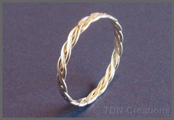 Delicate weaved sterling silver ring
