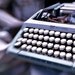 Vintage Typewriter, Slab city 8x10 print Gritty, blue and white (film)