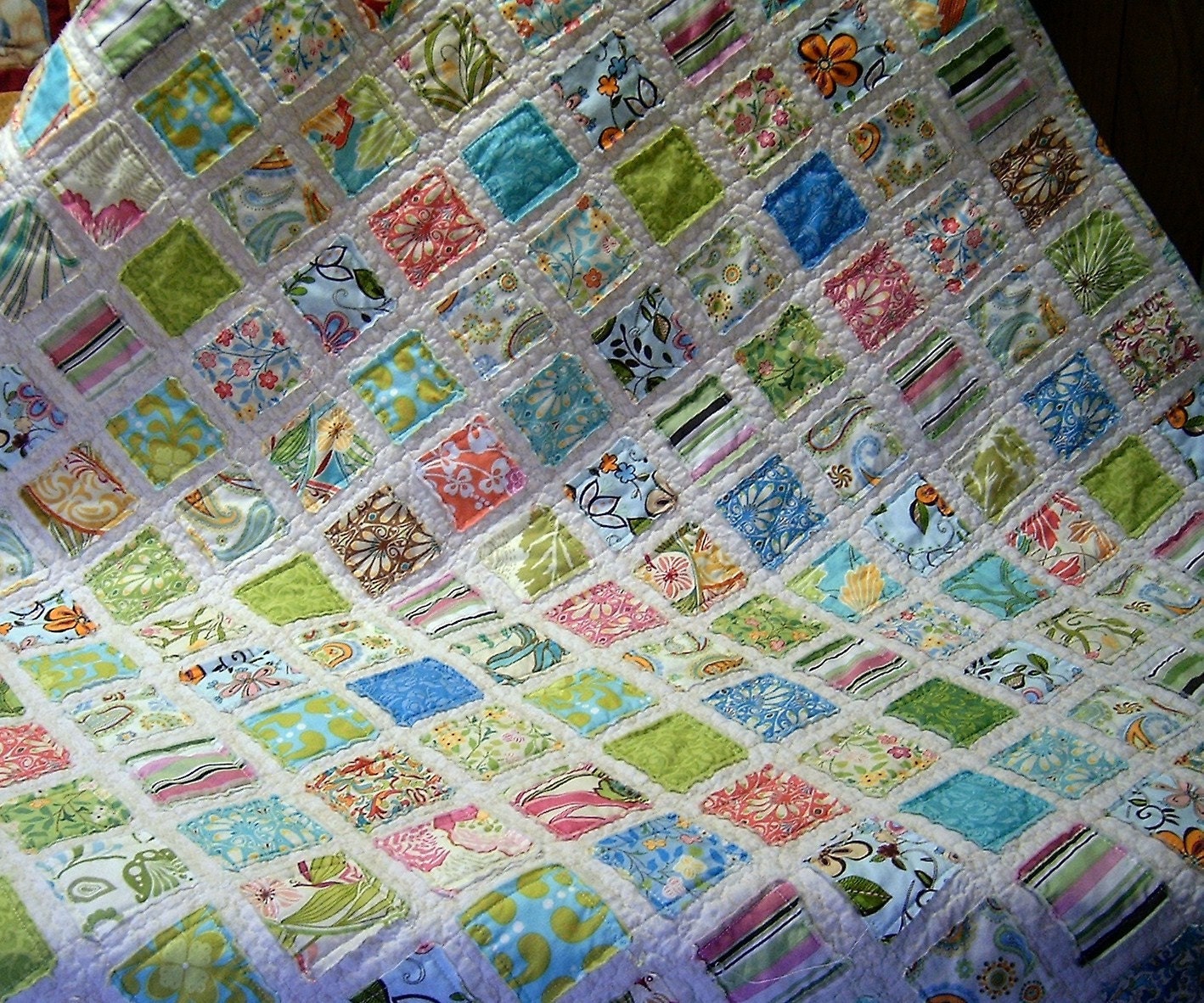 SEA BREEZES Quilt - MODA Nouveau Fabric - Blue Green Shabby Chic - Handmade - SEW FUN QUILTS