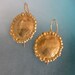 Round Gold earrings, handmade sterling silver granulated and gold plated earrings