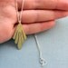 Brass earrings - Sterling silver chain - Art Deco
