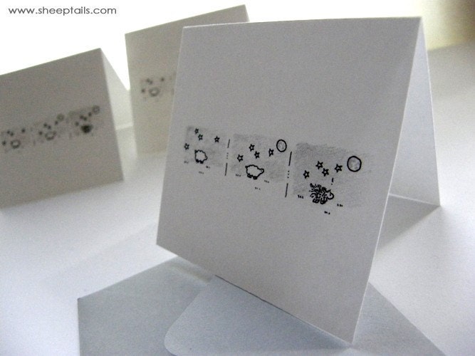 Were-sheep - Sheeptails - Blank Mini Cards (6)