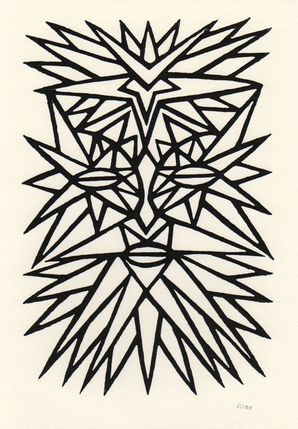 The elements. Aether. Linocut