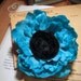 HALF OFF SALE-Boutique Style Soft Blue with Black Satin Hair Clip-exclusively from pink80sgirl