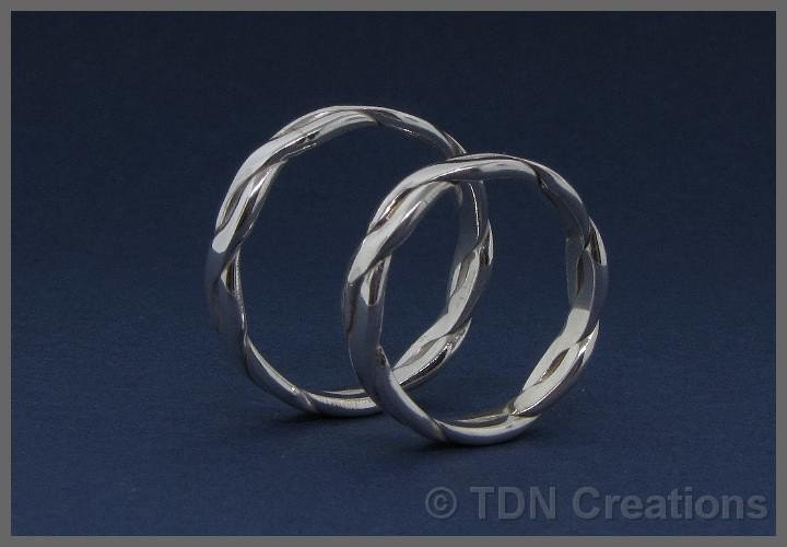 Flat Twist sterling silver ring
