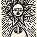 The Power of Flower. Linocut