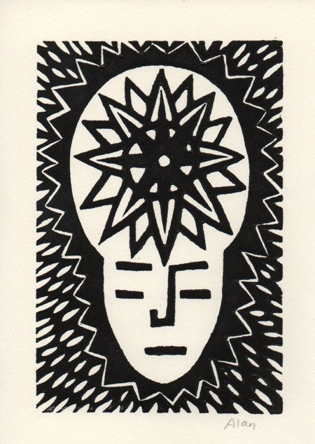 Star. Linocut