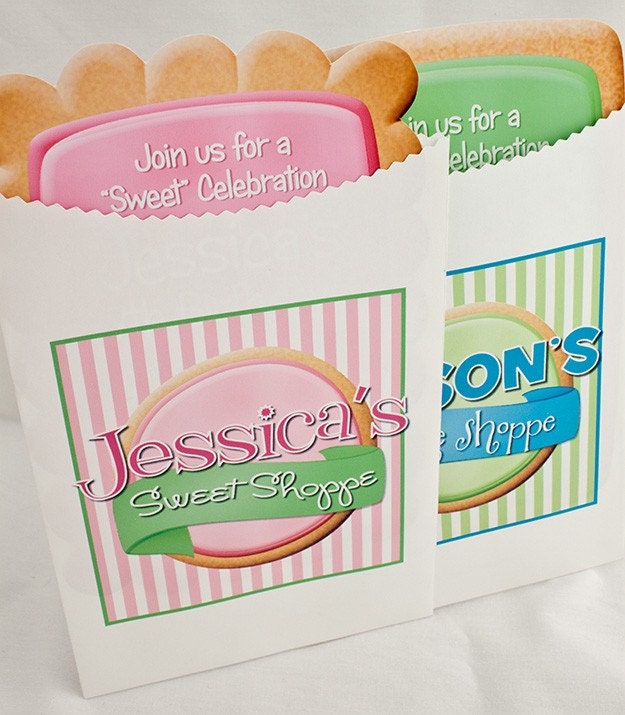 SUGAR COOKIE Bag Invitation - Printable Sweet Shoppe Invitation