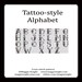 Tattoo-style Alphabet letters PDF cross stitch pattern