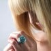 Custom Ring - Las Palmas Porcelain Ring -Turquoise and White