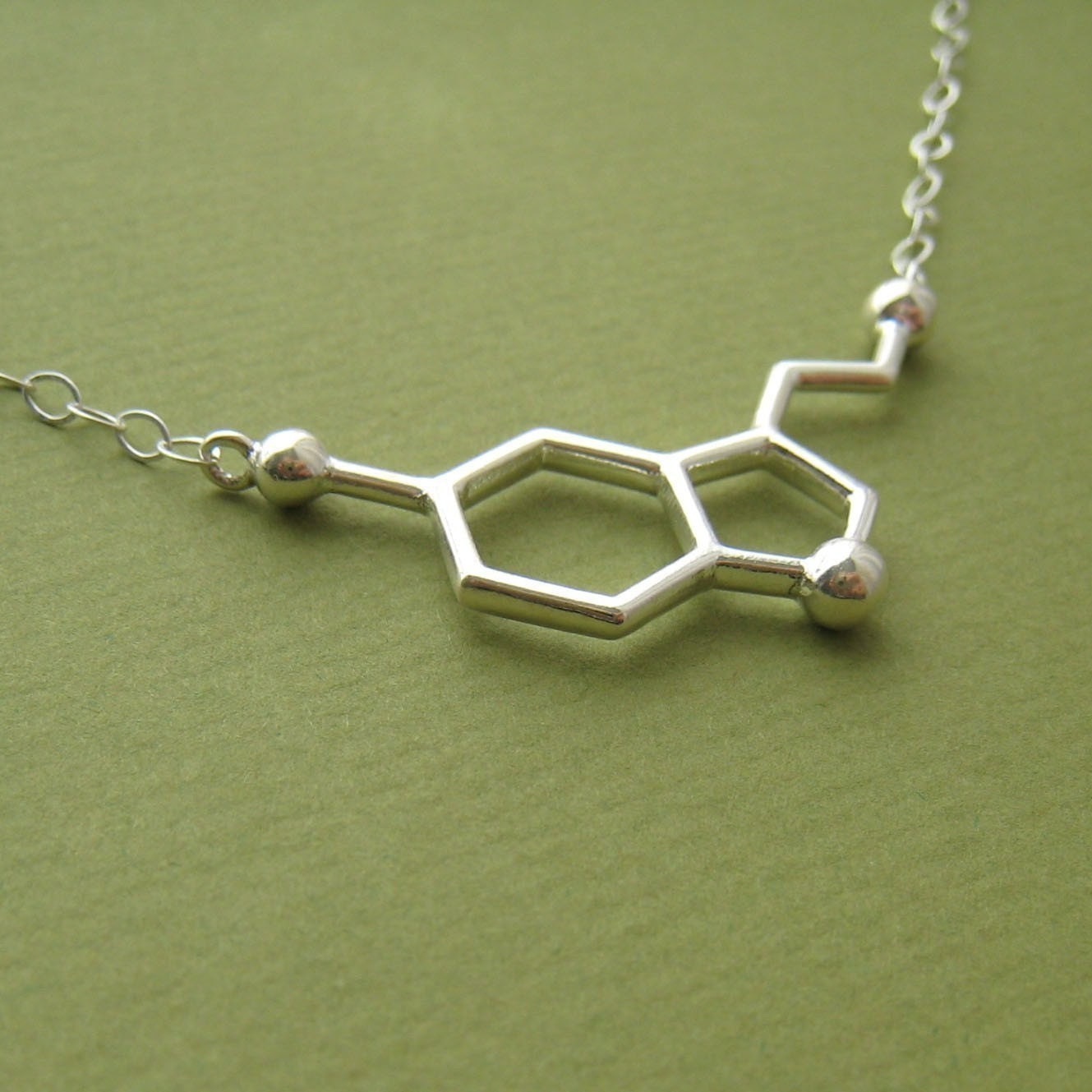 serotonin necklace - for happiness - with link chain