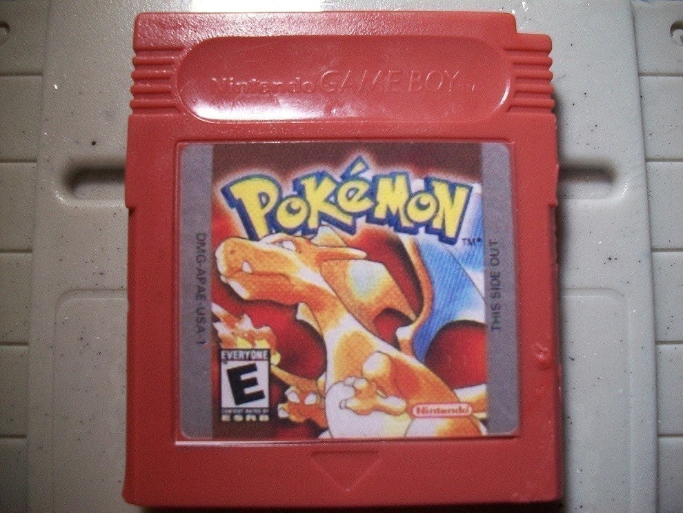 Pokemon Gameboy Soap Red Cartridge Parody for Gamers, Black Tea-Type Scent