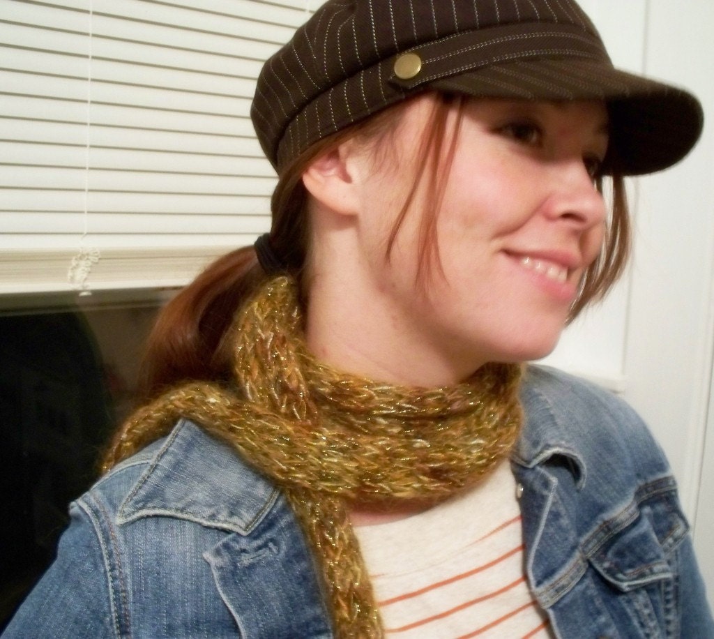 Spun Gold Skinny Scarf