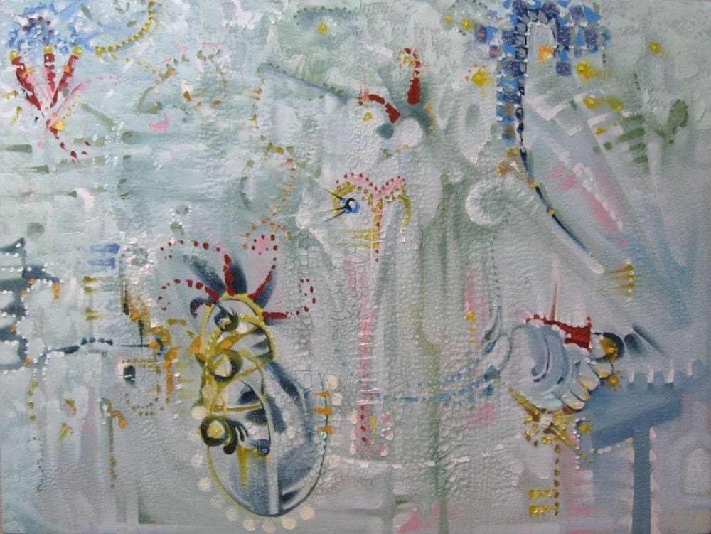 The Circus. Original Abstract Oil Painting.