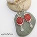 Red Coral Herringbone Sterling Silver Earrings