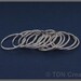 Set of 5 slim stackable hammered sterling silver rings