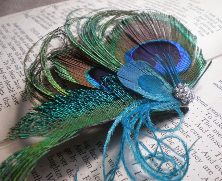 Peacock fascinador, feitos sob encomenda