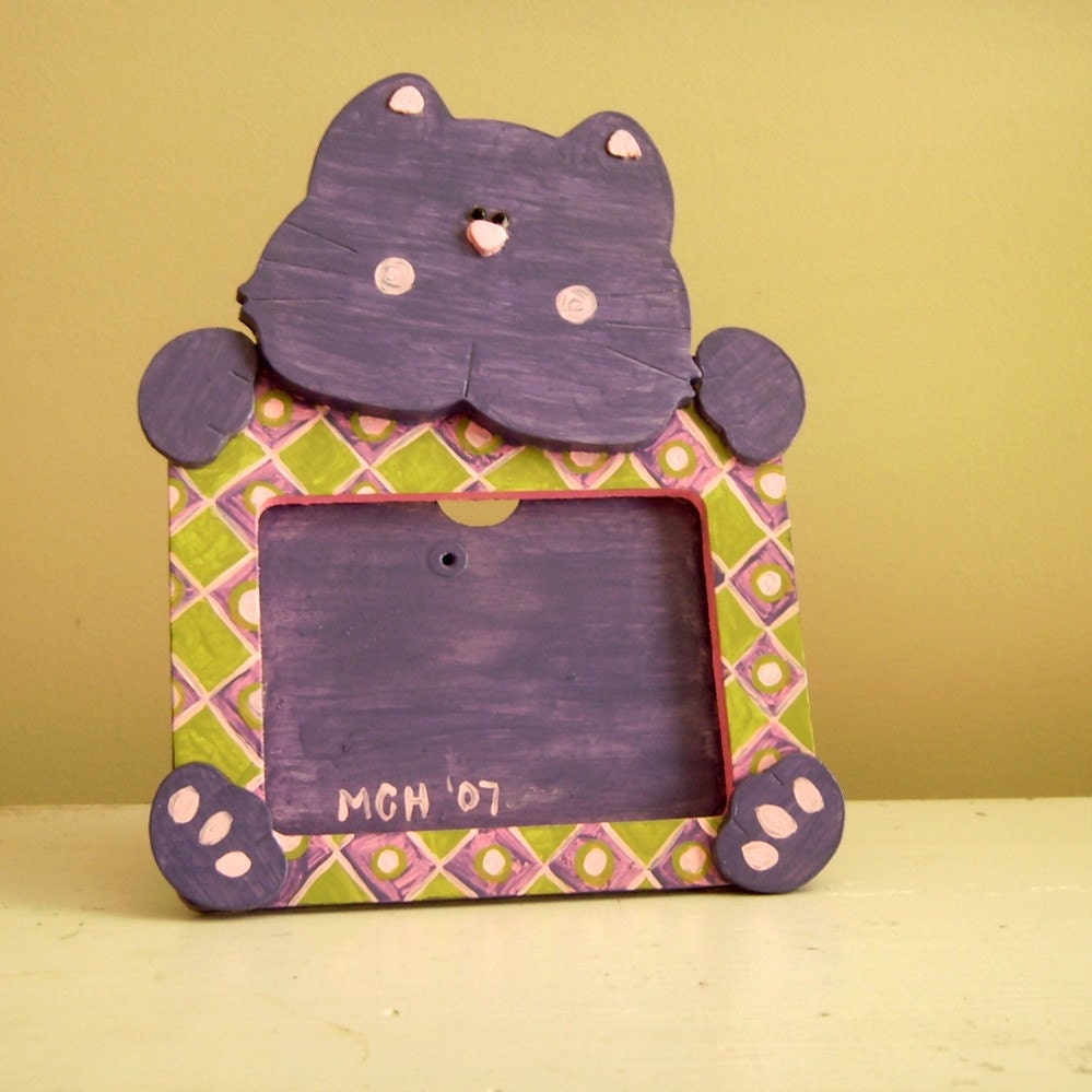 Purple Cat Picture Frame - CLEARANCE