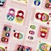Kawaii Matryoshka Dolls Patchwork with Lace Print in Pink - Japanese Cotton - EK-QS33607A