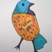 Francis, the male bird... original painting, 12.2x9.1", 31 x 23 cm, marker, paper, bird, animal, expressive, abstract, fantasy