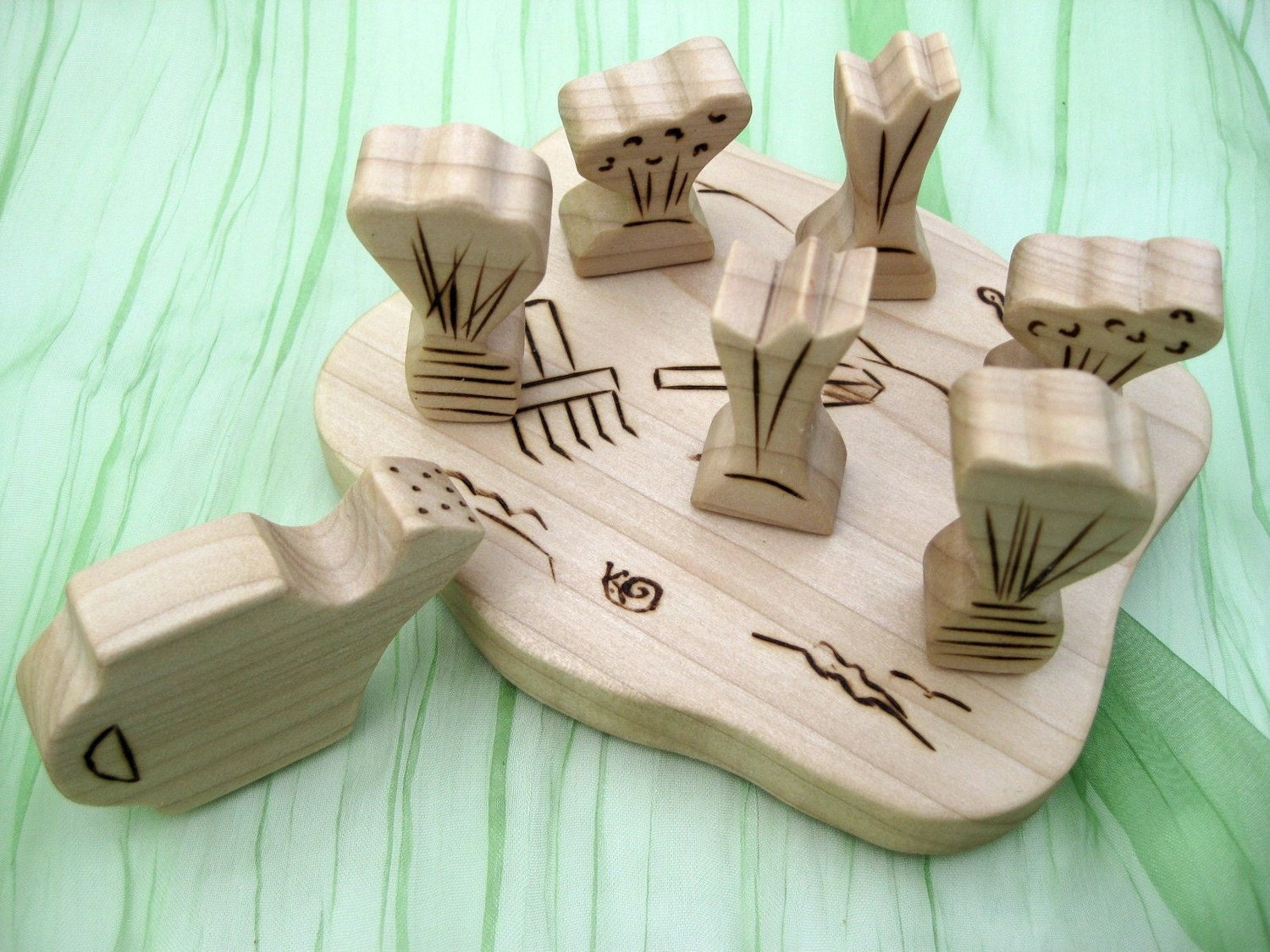 Gardening Play Set - Handmade Wooden Toy - Made to Order