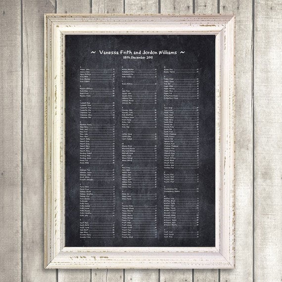 printable chalkboard seating chart