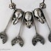 Pewter Bat Skull Necklace