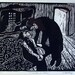Encounter in a Room - Woodcut