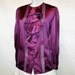 Vintage Sheer Blouse Violet Poet Ruffle Sz M