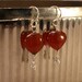 Red Heart Chalcedony and Sterling Silver Earrings Heartbeat