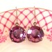 Vintage Round Rhinestone Earrings-Amethyst
