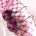 Vintage Round Rhinestone Earrings-Amethyst