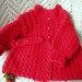 Crocheted Valentine Sweater Red Infant Girl 6 12 Headband