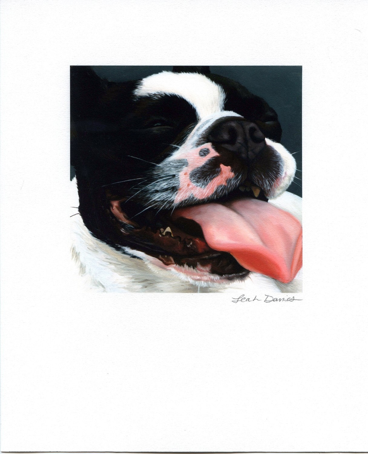 Limited edition giclee print, "Happy Frenchie" signed