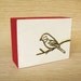 Little Bird Woodburned Wall Art Panel - cherry red