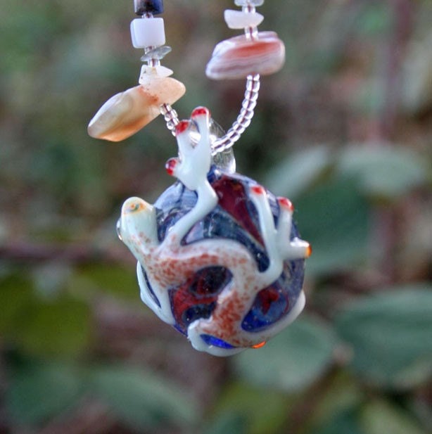 WHAT'S NEWT Necklace (Lampwork glass, Agate, Labradorite, Sodalite, Freshwater Pearl)